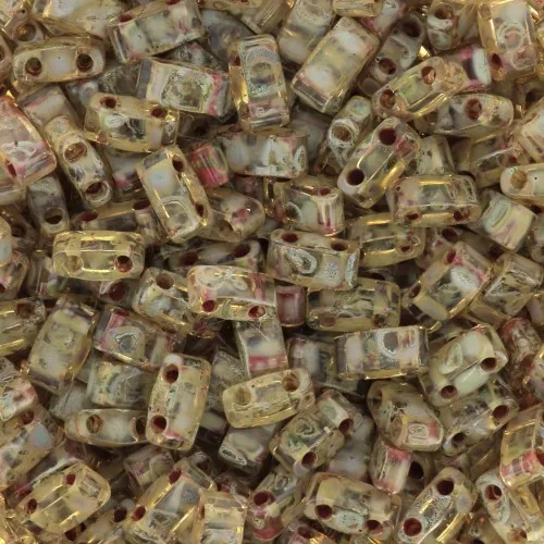 Miyuki Half Tila Beads 5x2.3x1.9mm HTL-4501 - Transparent Light Topaz Picasso x10g