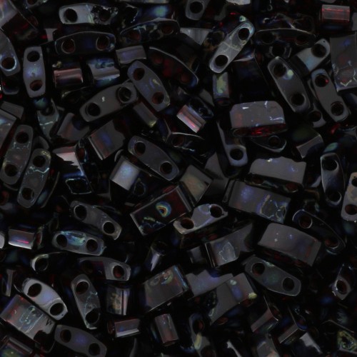 Miyuki Half Tila Beads 5x2.3x1.9mm HTL-4504 - Transparent Ruby Picasso x10g