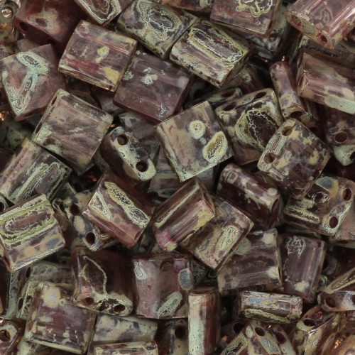 Miyuki Tila Beads 5x5x1.9 mm TL-4505 - Tr Light Smoky Topaz Picasso x10g