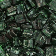 Miyuki Tila Beads 5x5x1.9 mm TL-4507 - Transparent Green Picasso x10g|raw }}