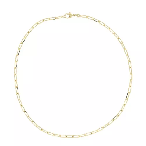 Girocollo maglia rettangolo limata 3.65 mm - Placcato oro 3 micron x43 cm