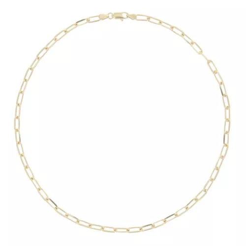 Girocollo maglia rettangolo limata 4.6 mm - Placcato oro 3 micron x45 cm