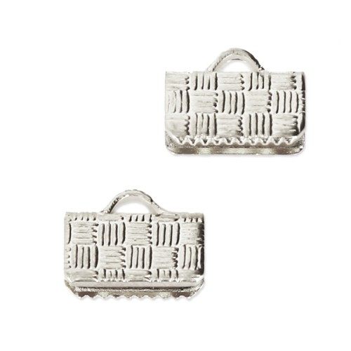 Terminali a stringere mm. 10 Placcatura argento fino x50