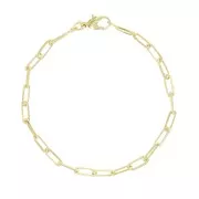 Bracciale a maglie rettangolari da 3,8 mm - placcato oro 3 micron x19 cm