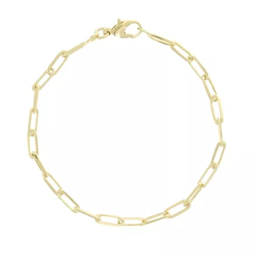 Bracciale a maglie rettangolari da 3,8 mm - placcato oro 3 micron x19 cm