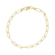 Bracciale maglia rettangolo limata 4.6 mm - Placcato oro 3 micron x19cm|raw }}