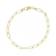 Bracciale maglia rettangolo limata 4.6 mm - Placcato oro 3 micron x19cm
