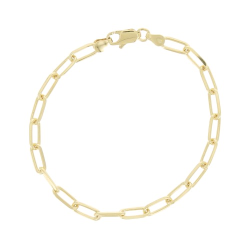 Bracciale maglia rettangolo limata 4.6 mm - Placcato oro 3 micron x19cm