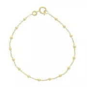 Bracciale maglia forzatina alternata palle 2.5mm(1x1)Placcato oro 3 micron x17 cm