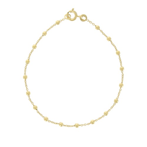 Bracciale maglia forzatina alternata palle 2.5mm(1x1) Placcato oro 3 micron x18 cm