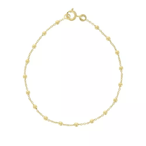 Bracciale maglia forzatina alternata palle 2.5mm(1x1) Placcato oro 3 micron x18 cm
