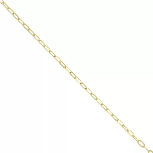 Catena maglia Forzatina ovale limata 2.2 mm - Placcato Oro 3 micron x50cm