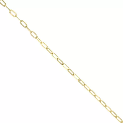 Catena maglia Forzatina ovale limata 2.7 mm - Placcato Oro 3 micron x50cm