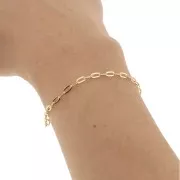 Catena maglia Forzatina ovale limata 2.7 mm - Placcato Oro 3 micron x50cm