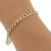 Catena maglia Gourmette 4.9 mm - Placcato Oro 3 micron x50cm