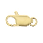 Chiusura a moschettone lunga 14 mm con anello aperto - placcato oro 3 micron x1