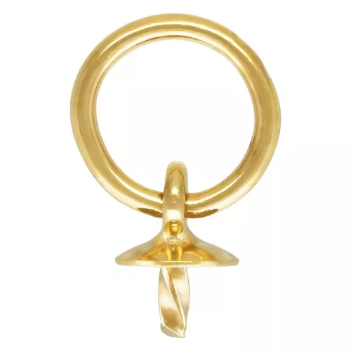 Gancio per pendente per perla semi-preziosa 4 - 6 mm anello chiuso Gold filled x1