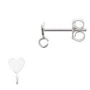 Chiodi di orecchie cuore 3.5 mm con anello aperto - Argento 925 x2|raw }}