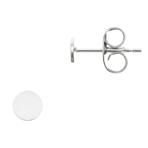 Chiodi di orecchie tondi per cabochon 4 mm - Argento 925 x2