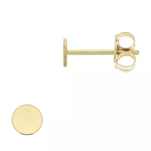 Chiodi di orecchie tondi per cabochon 4 mm - Gold filled x2
