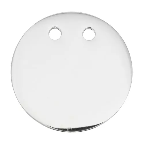 Pendente tondo doppio foro da incidere 21 mm - Acciaio inossidabile x1