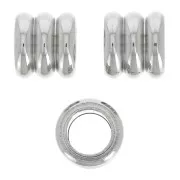 Perla grosso foro 7x8 mm - Acciaio inossidabile x1