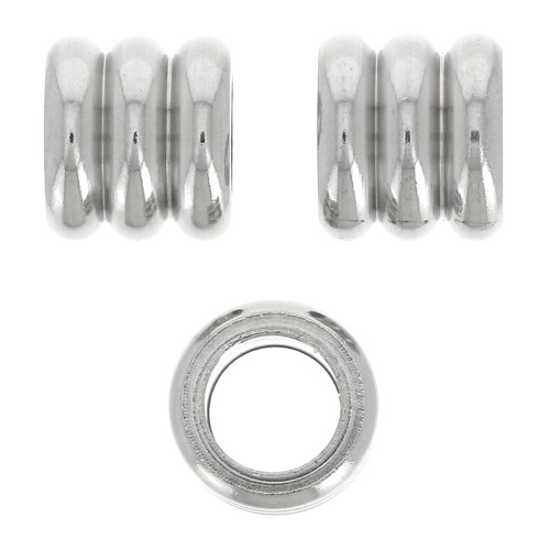 Perla grosso foro 7x8 mm - Acciaio inossidabile x1