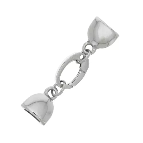 Chiusura moschettone con foro 15 mm per cordone 7 mm - Acciaio inossidabile x1