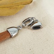 Chiusura moschettone con foro 15 mm per cordone 7 mm - Acciaio inossidabile x1