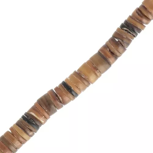 Perle Heishi madreperla tinte 5mm Marrone chiaro x60cm