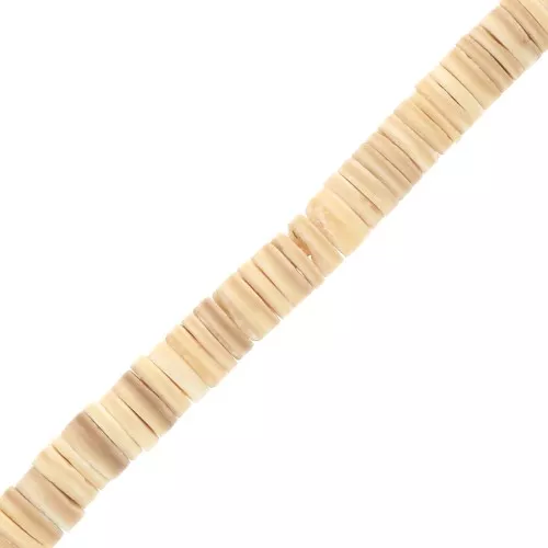 Perle Heishi conchiglia 5 mm Sabbia x62cm