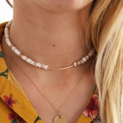 Perle Heishi conchiglia 5 mm Sabbia x62cm