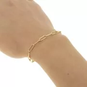 Catena maglia Rettangolo 4 mm Acciaio inossidabile Dorato 316L x50cm