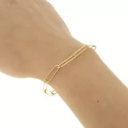 Catena rettangolare a maglie da 5 mm - Acciaio inossidabile 304 Dorato x50cm