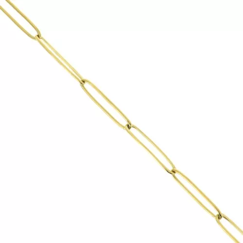 Catena maglia Rettangolo allungato 4 mm Acciaio inossidabile Dorato 304 x50cm