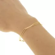 Catena maglia Rettangolo allungato 4 mm Acciaio inossidabile Dorato 304 x50cm