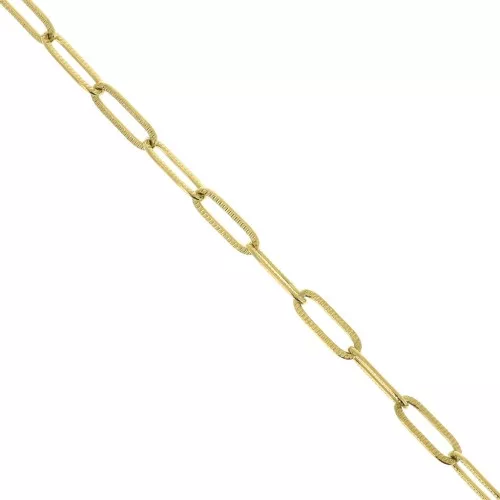Catena maglia Rettangolo striato 4.3 mm Acciaio inossidabile Dorato 316L x50cm