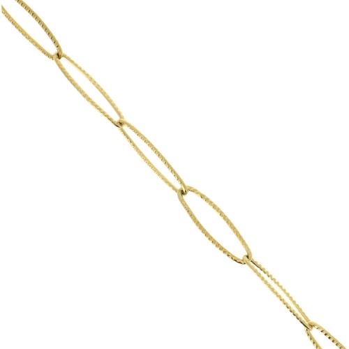 Catena a maglia rettangolare striata da 6 mm in acciaio inossidabile 304 Dorato x 50 cm