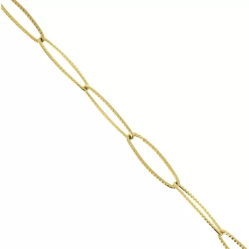 Catena a maglia rettangolare striata da 6 mm in acciaio inossidabile 304 Dorato x 50 cm