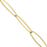 Catena a maglia rettangolare striata da 6 mm in acciaio inossidabile 304 Dorato x 50 cm