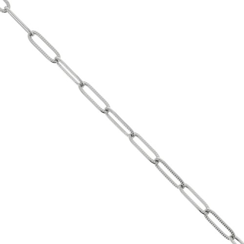 Catena maglia rettangolo striato 4.3 mm Acciaio inossidabile 316L x1m