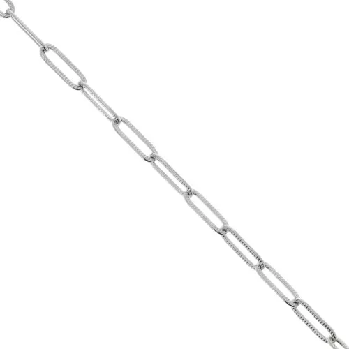Catena maglia rettangolo striato 4.3 mm Acciaio inossidabile 316L x1m