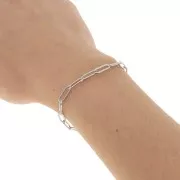 Catena maglia rettangolo striato 4.3 mm Acciaio inossidabile 316L x1m