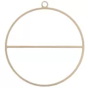 Pendente a forma di cerchio con barra orizzontale - anello di tessitura 38 mm in ottone grezzo x1