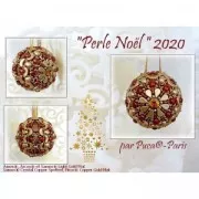 Perle in vetro Piros® di Puca® 2x5 mm Opaque Red Coral Bronze x10g