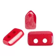 Perle in vetro Piros® di Puca® 2x5 mm Opaque Red Coral Luster x10g