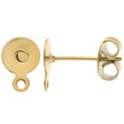 Orecchini a disco da 6 mm con anello chiuso - Acciaio inossidabile 304L Dorato x2|raw }}