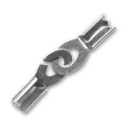 Chiusura terminale manetta cordoni 3mm argentato antico x1|raw }}