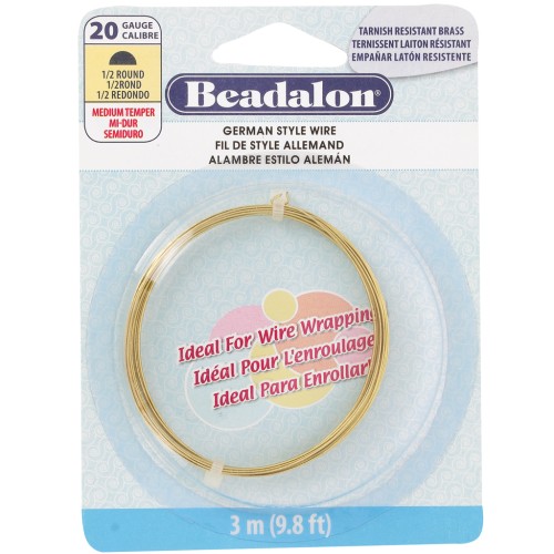 Filo di ottone semicircolare da 0,81 mm - German Style Wire - anti-ossidazione x3m