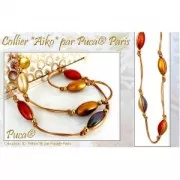 Athos 3D par Puca® cabochon ovale di vetro 20x10 mm - Red Metallic Mat x1